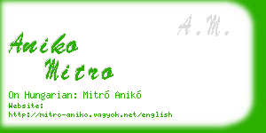aniko mitro business card